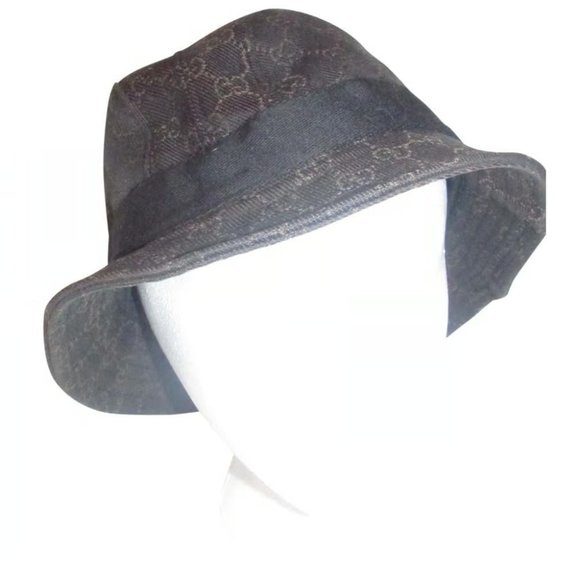 Gucci Camel Guccissima Print on Brown Traditional Web Fedora - Picture 5 of 5